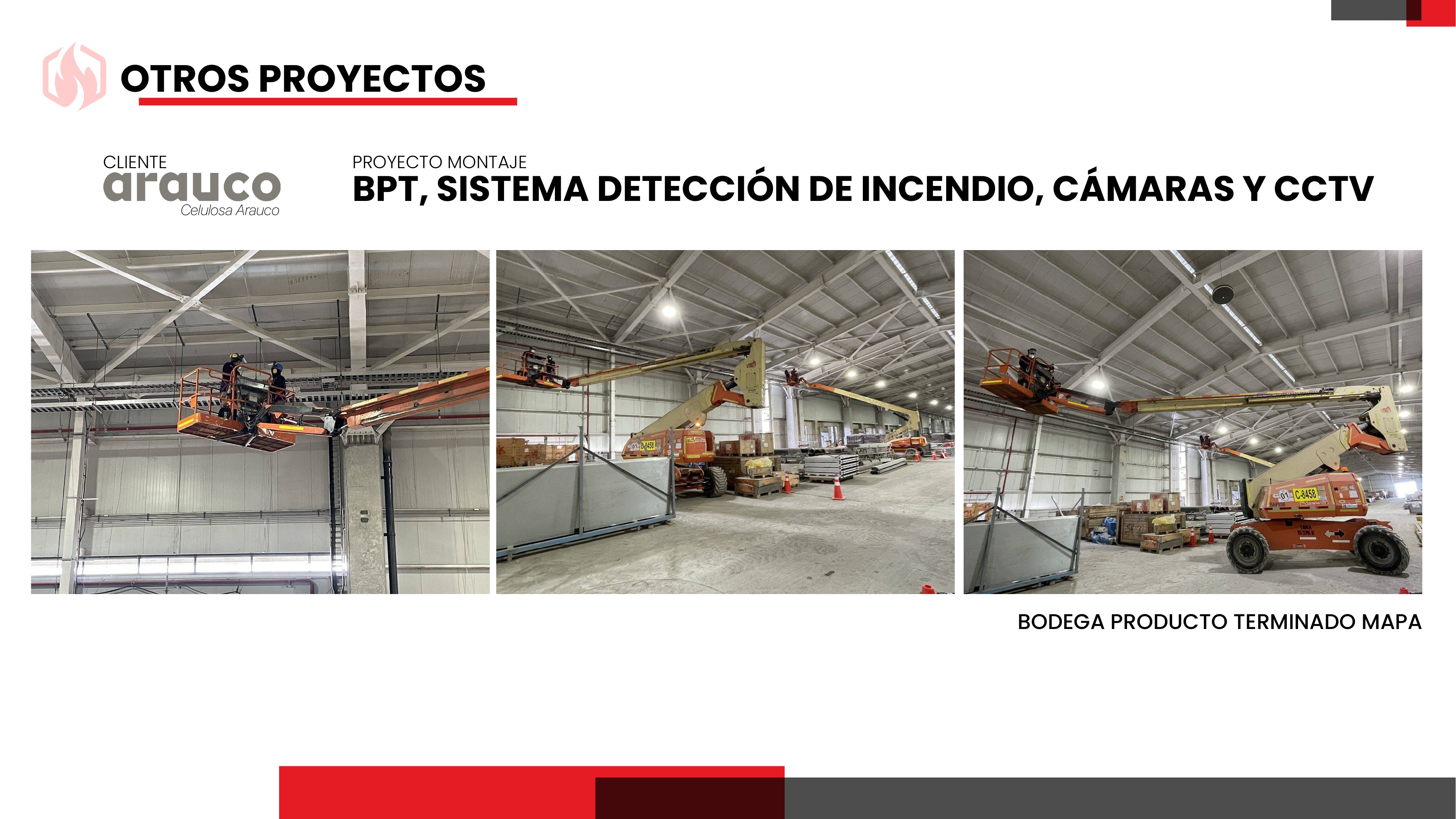 BPT, Sistema Detección de Incendio, Cámaras y CCTV — Arauco