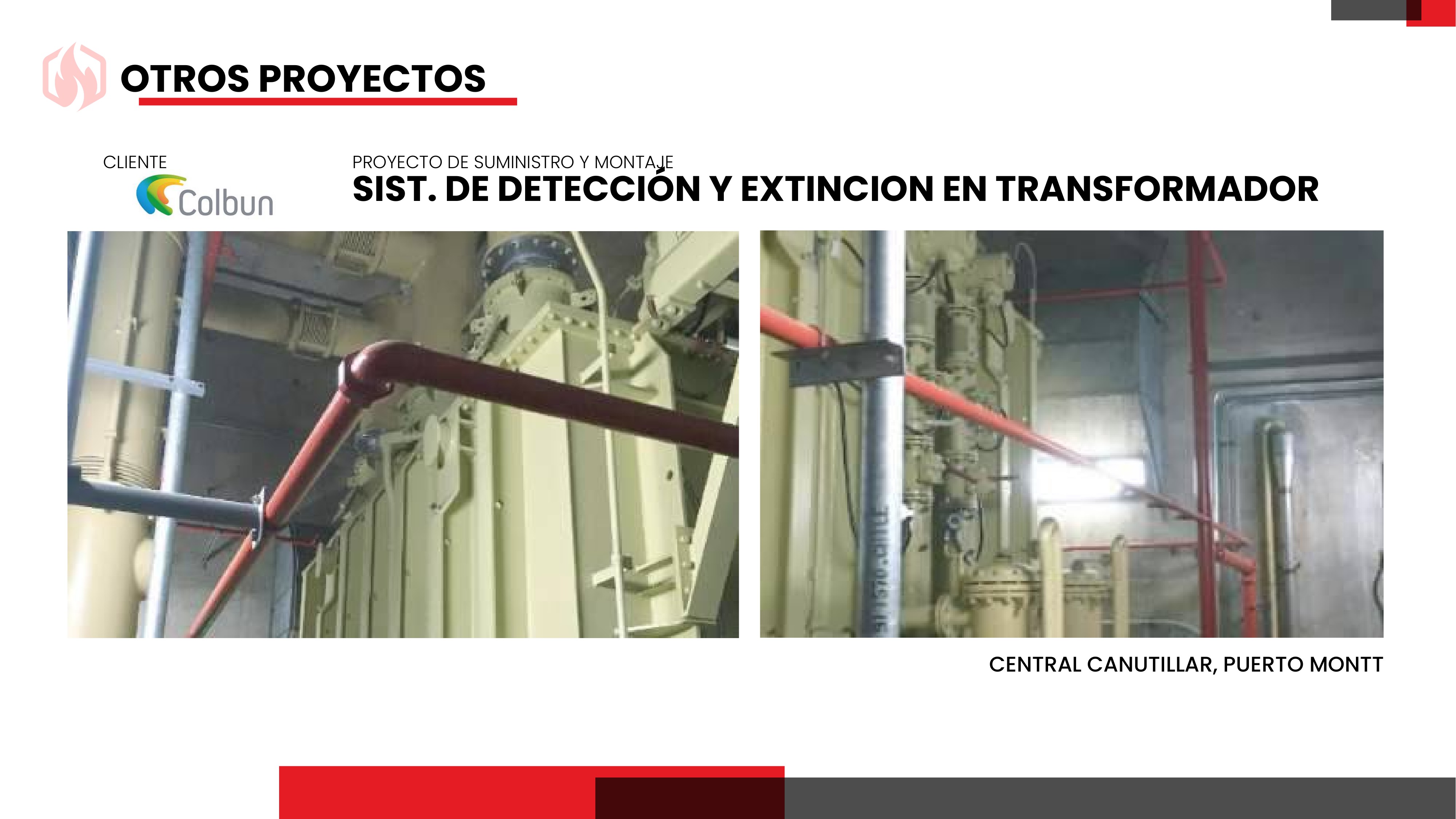 Sistema Detección y Extinción en Transformador — Colbun